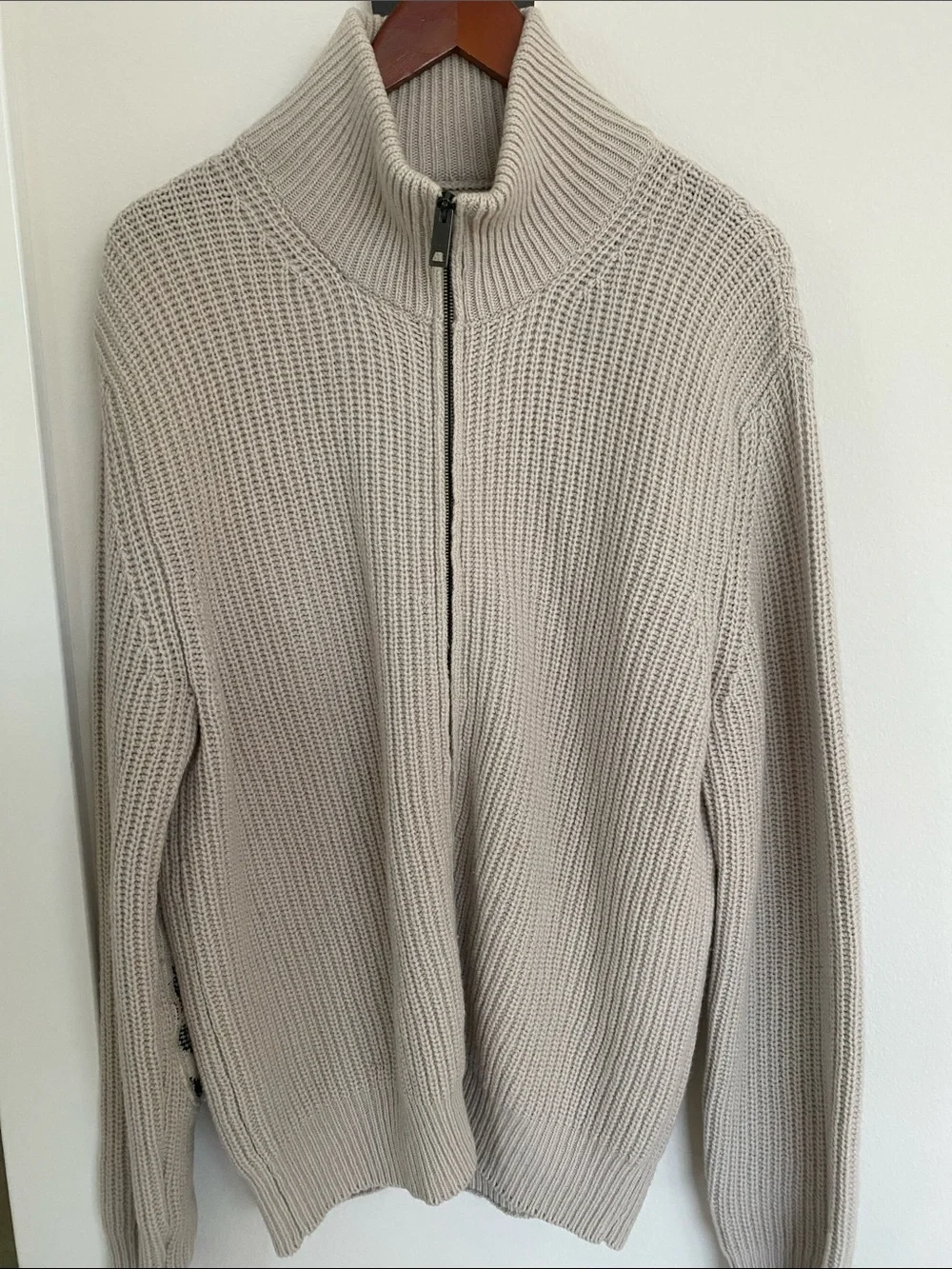 Burberry London men’s wool zip cardigan Large